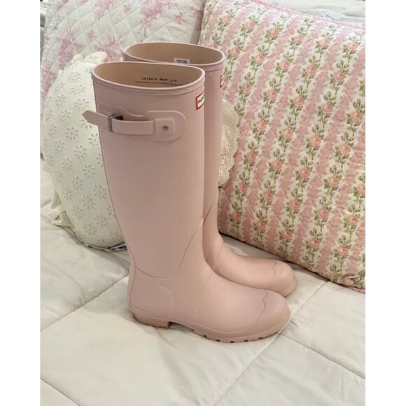HUNTER Original Tall Rain Boot in Light Natural Size US 8 - Picture 3 of 9